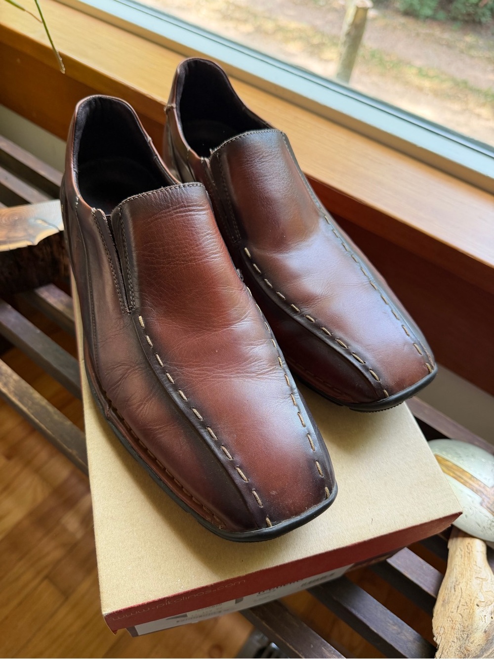 PIKOLINOS Men's Brown Leather Slip-On Loafers